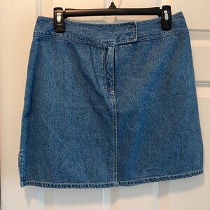 Denim Skirt, Mid-thigh Length, Size 10, Zipper Closure, Side Slits, Worn 1x EUC